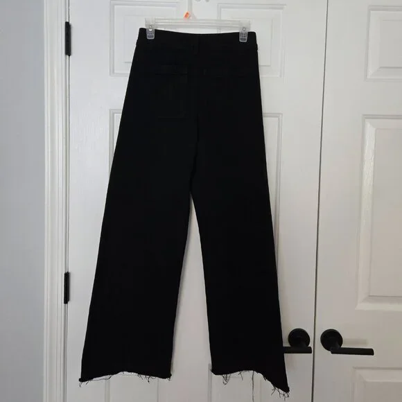 Miou Muse Black Straight Wide Leg Denim - Size Small - NWOT - Picture 4 of 9